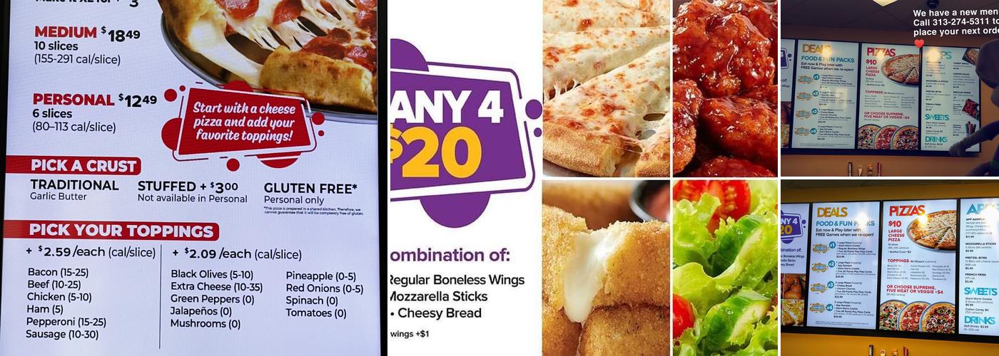 Chuck E. Cheese Menu
