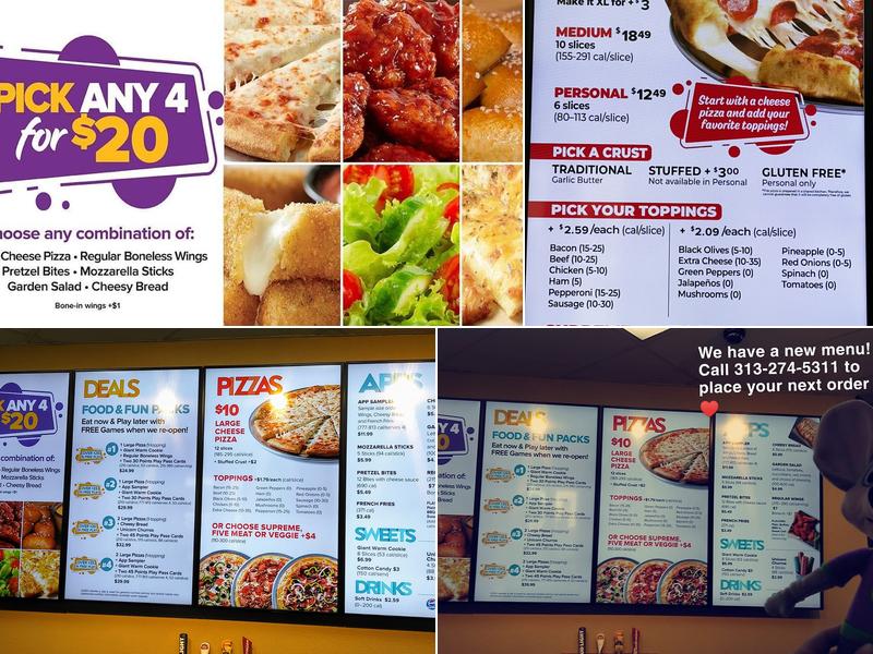 Chuck E. Cheese Menu