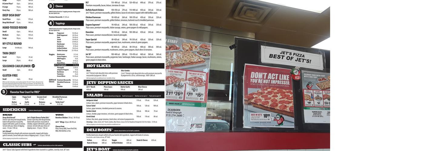 Jet's Pizza Menu