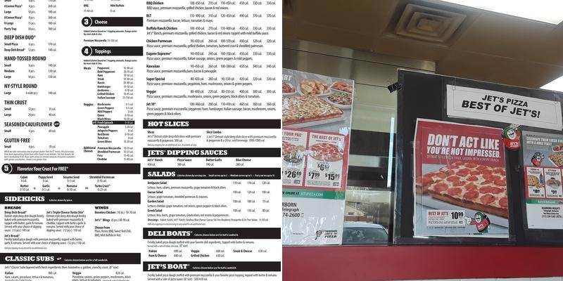 Jet's Pizza Menu