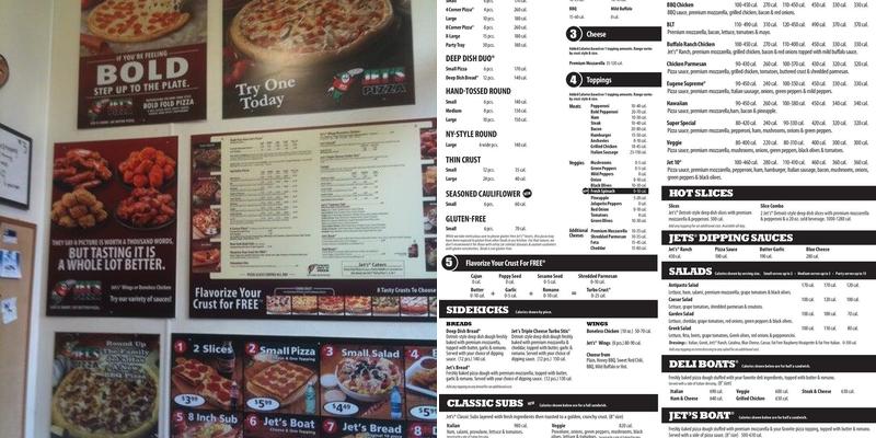 Jet's Pizza Menu