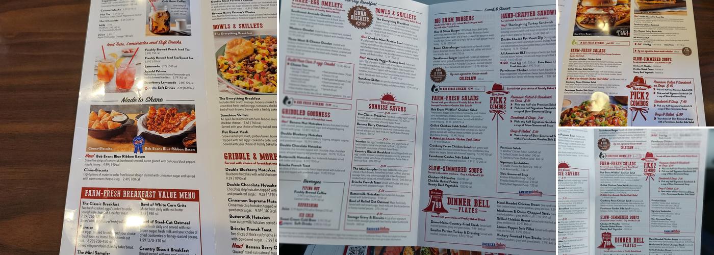 Bob Evans Menu
