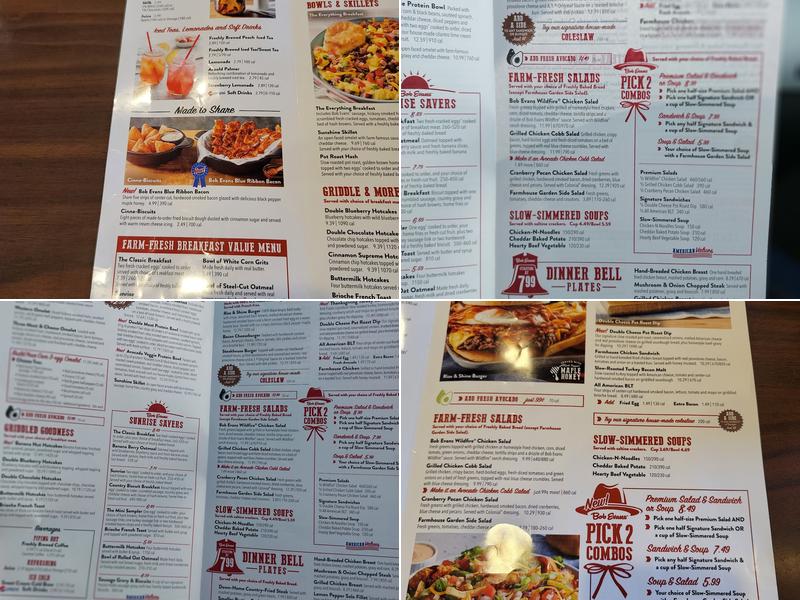 Bob Evans Menu