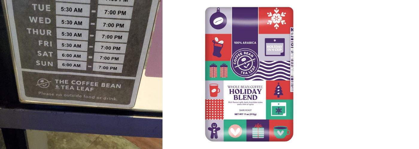 The Coffee Bean & Tea Leaf Menu