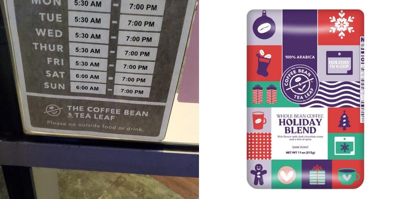 The Coffee Bean & Tea Leaf Menu