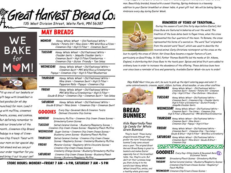 Great Harvest Bread Menu
