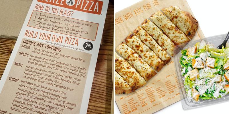Blaze Pizza Menu