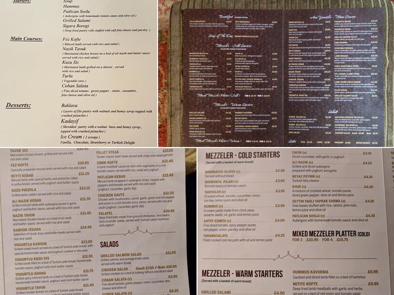 Fez Restaurant Menu