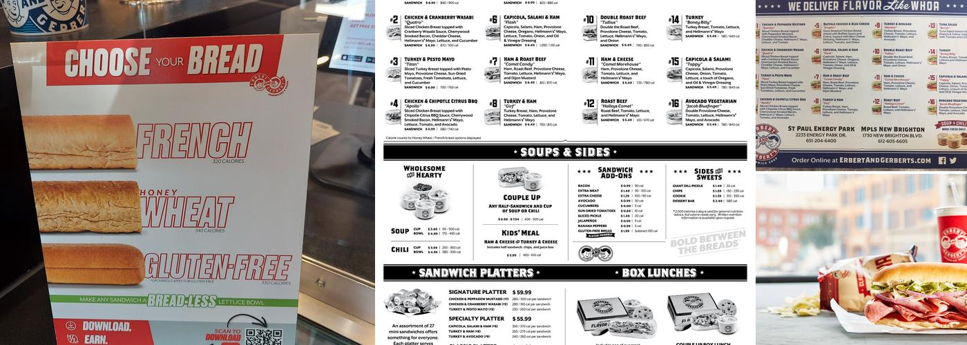 Erbert and Gerbert's Menu