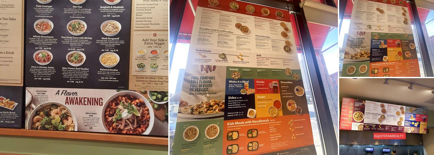 Noodles and Company Menu