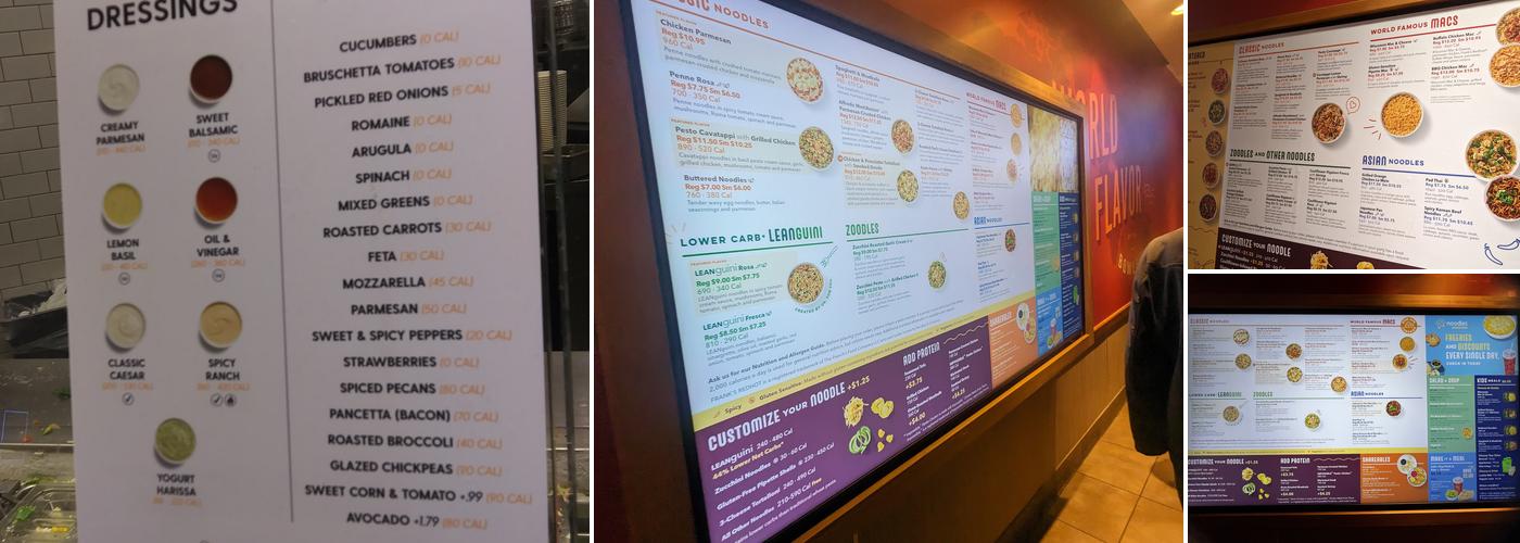 Noodles and Company Menu