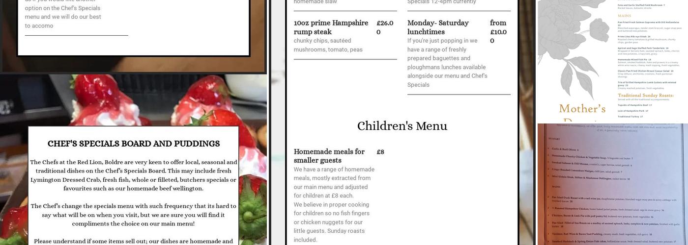 Red Lion Menu