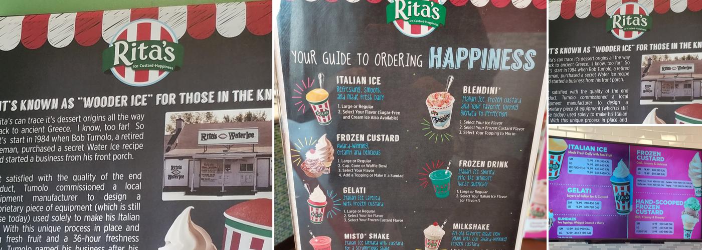 Rita's Italian Ice & Frozen Custard Menu