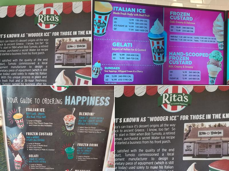 Rita's Italian Ice & Frozen Custard Menu