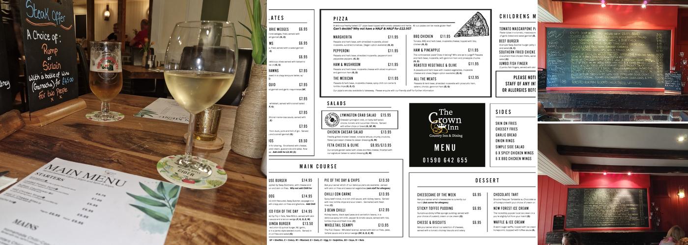 The Crown Inn Menu