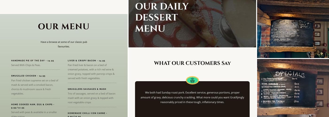 The Smugglers Inn Menu