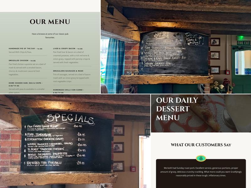 The Smugglers Inn Menu