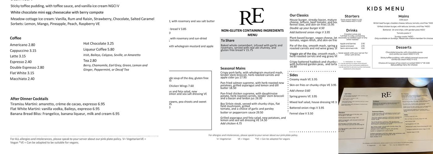 The Royal Exchange Menu