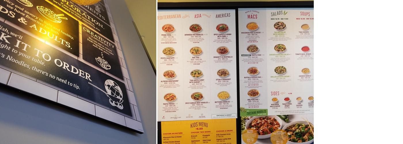 Noodles and Company Menu