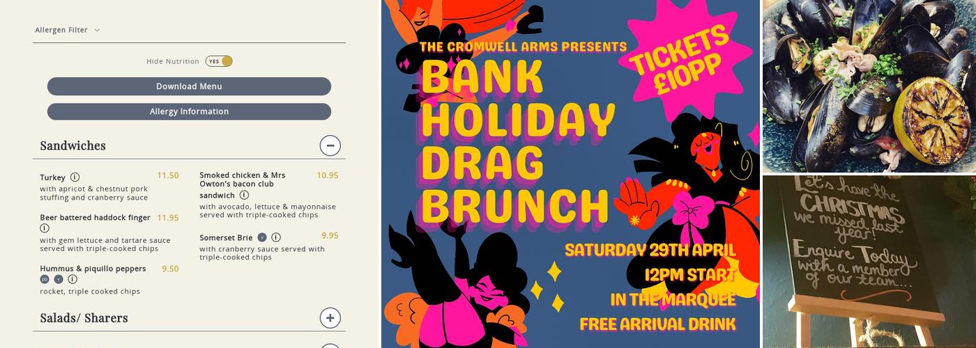 The Cromwell Arms, Romsey Menu