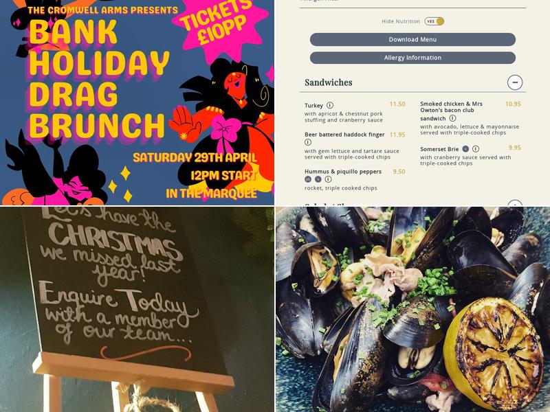 The Cromwell Arms, Romsey Menu