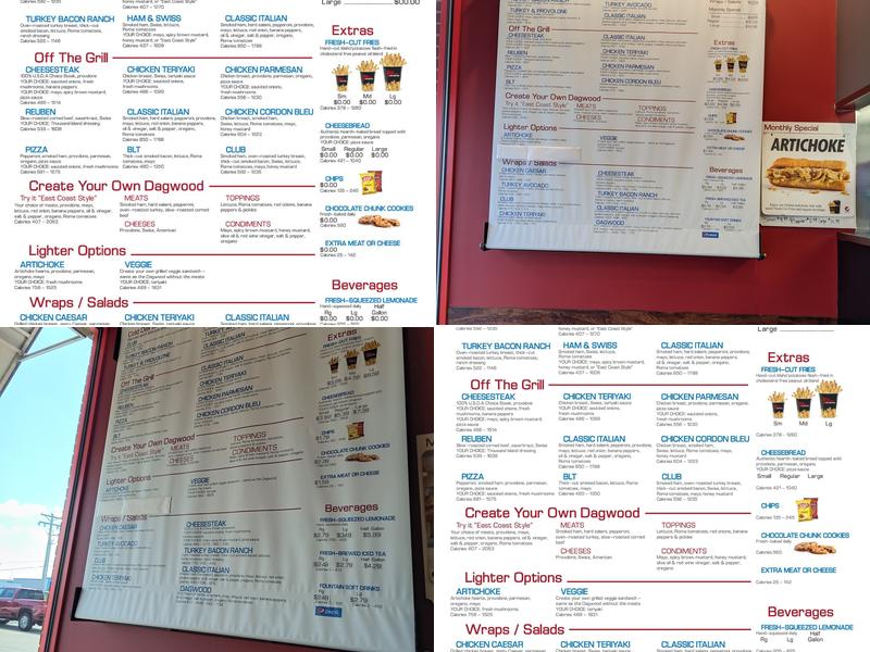 Penn Station East Coast Subs Menu