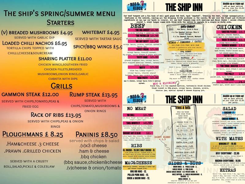 The Ship Inn Menu