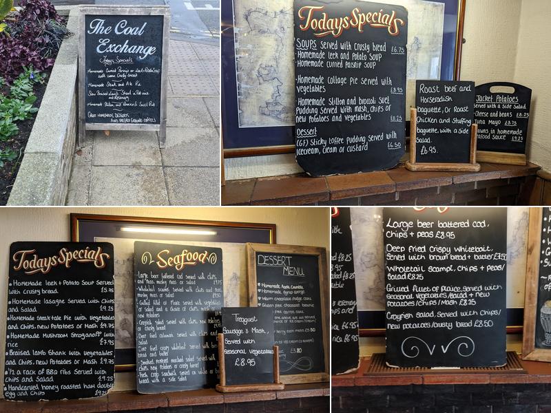 The Coal Exchange Menu