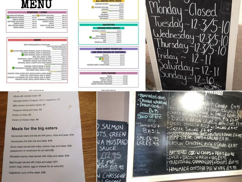 The Lord Raglan Menu