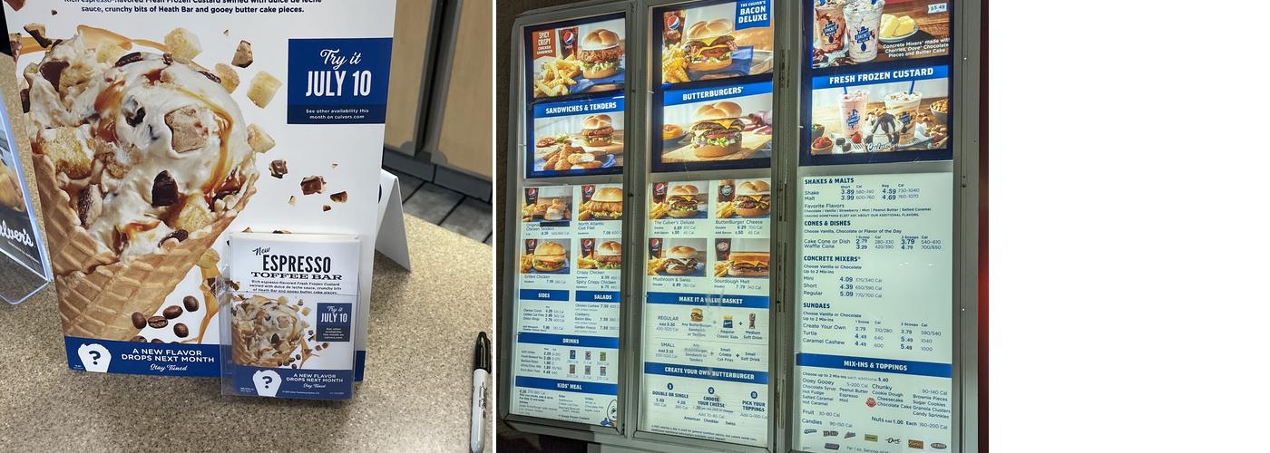 Culver’s Menu