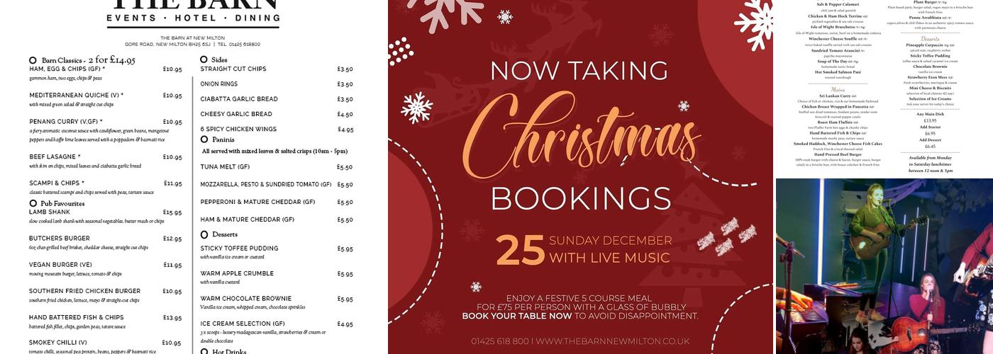 The Barn New Milton Menu