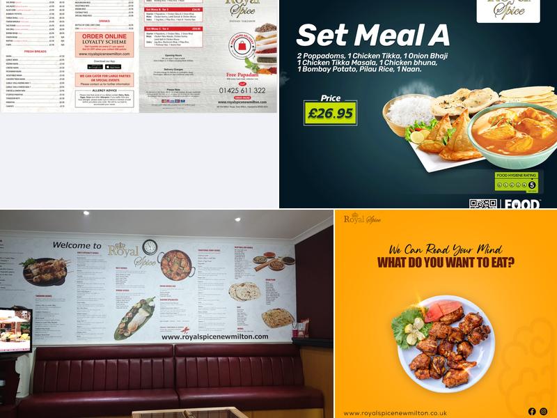 Royal Spice New Milton Menu