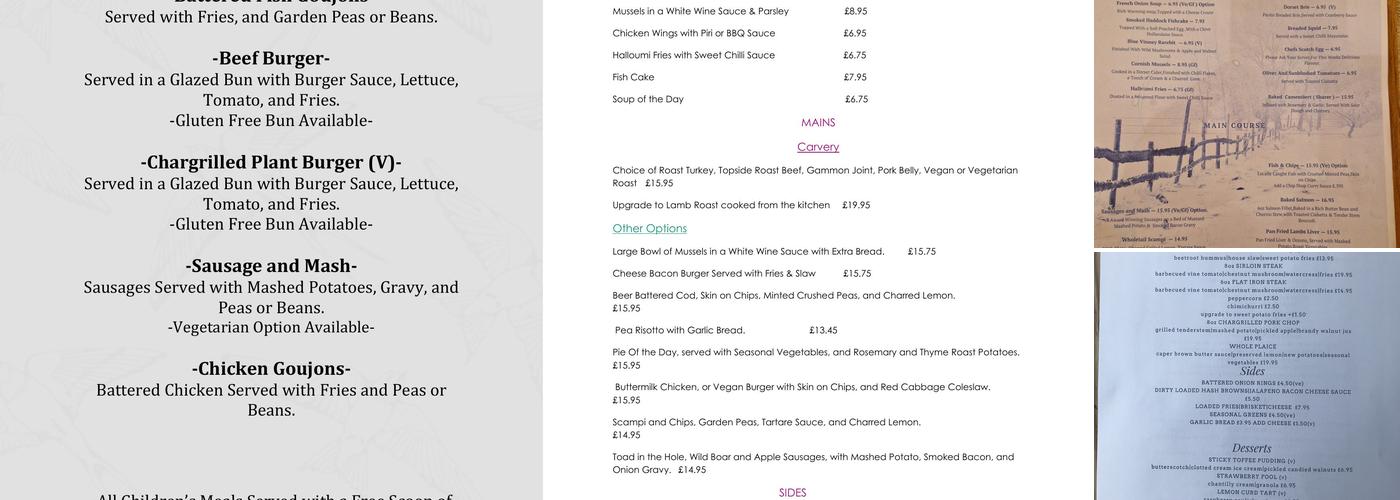 House Martin Pub & Dining Menu