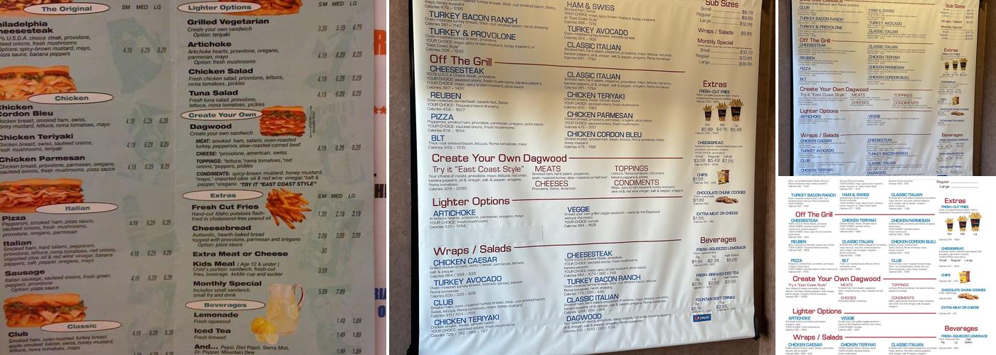 Penn Station East Coast Subs Menu