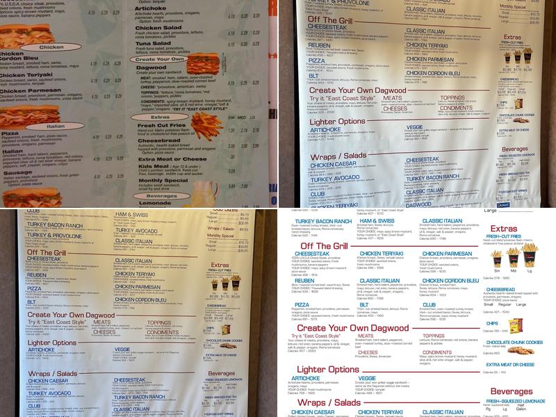 Penn Station East Coast Subs Menu