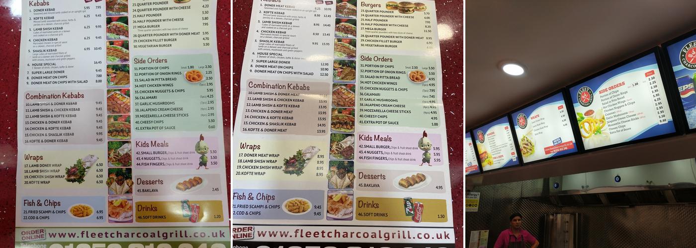 Fleet Charcoal Grill Menu
