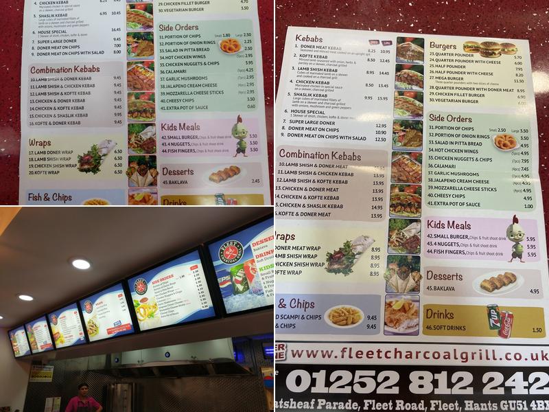 Fleet Charcoal Grill Menu