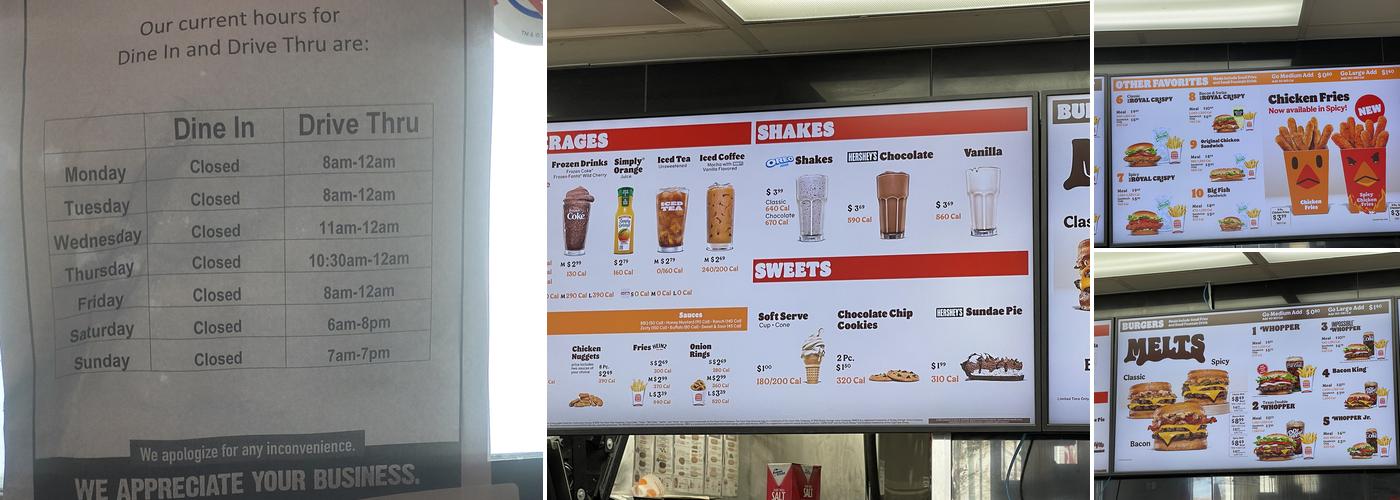 Burger King Menu