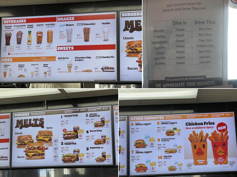 Burger King Menu