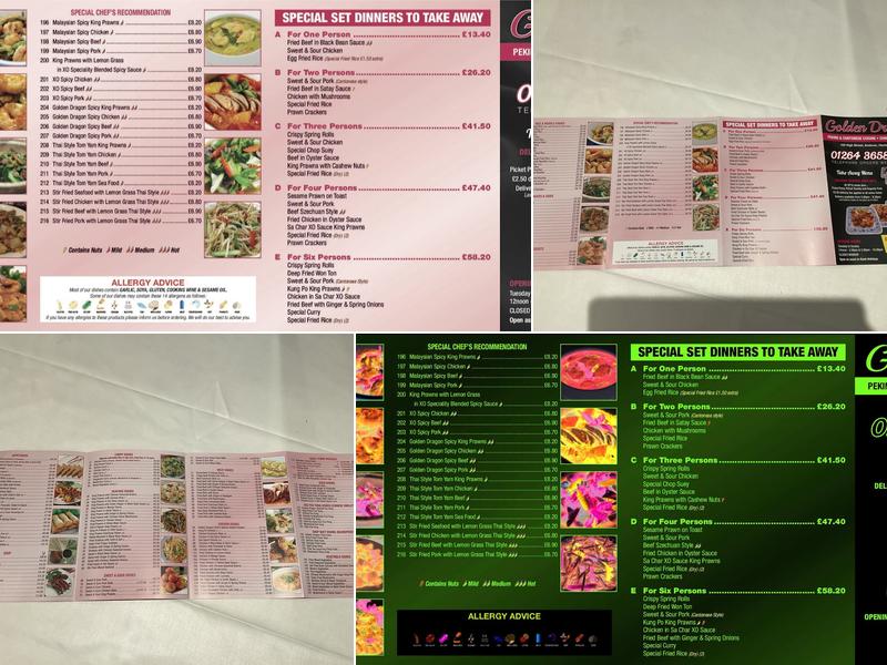Golden Dragon Menu