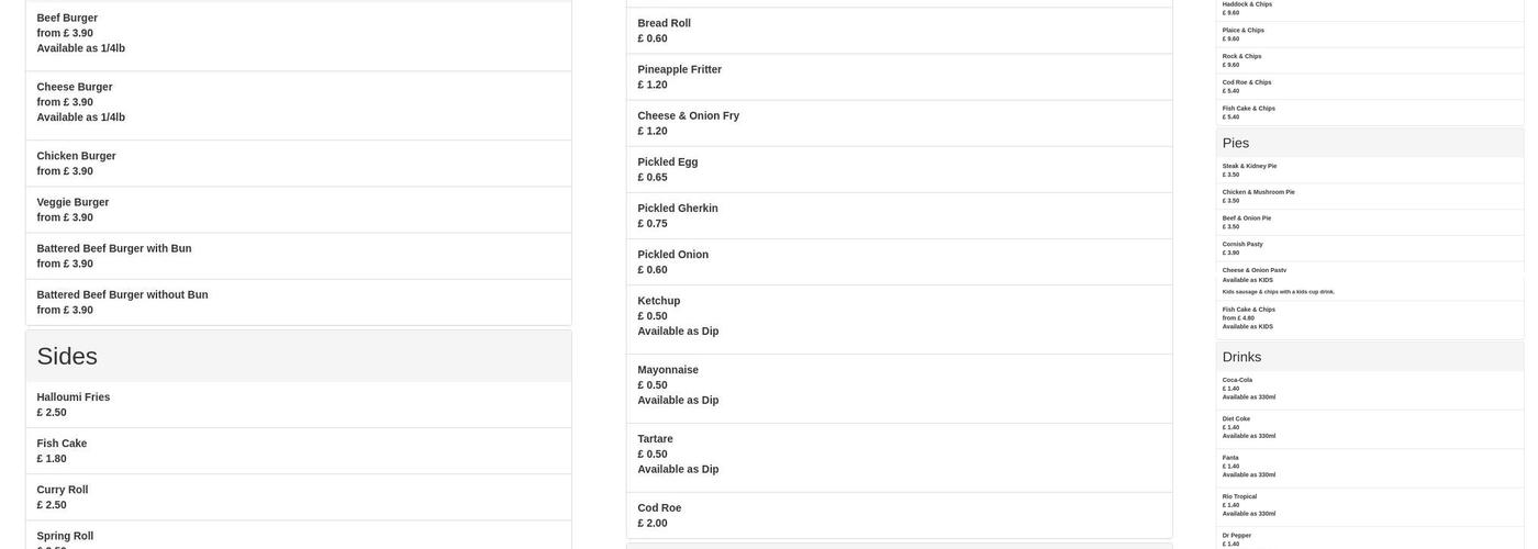 Sea Master Fish & Chips Menu