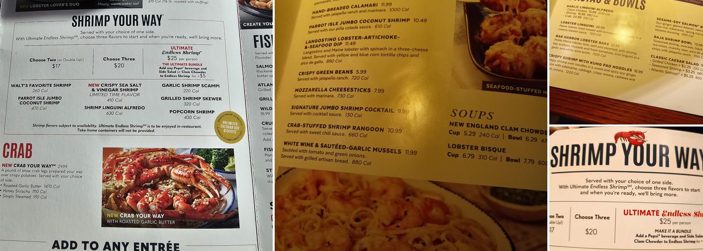 Red Lobster Menu