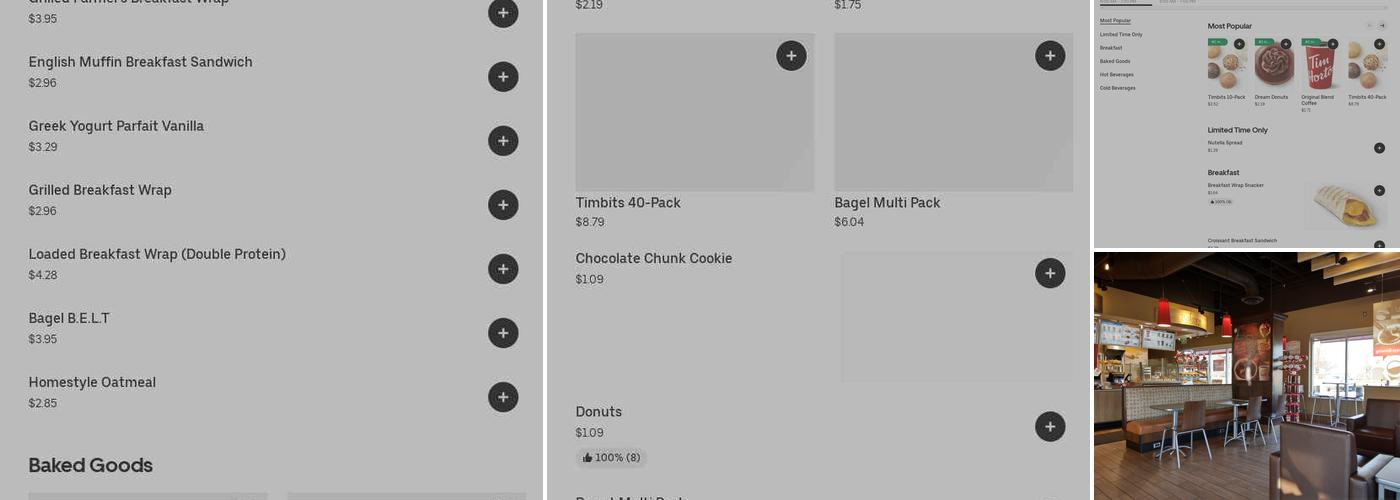 Tim Hortons Menu