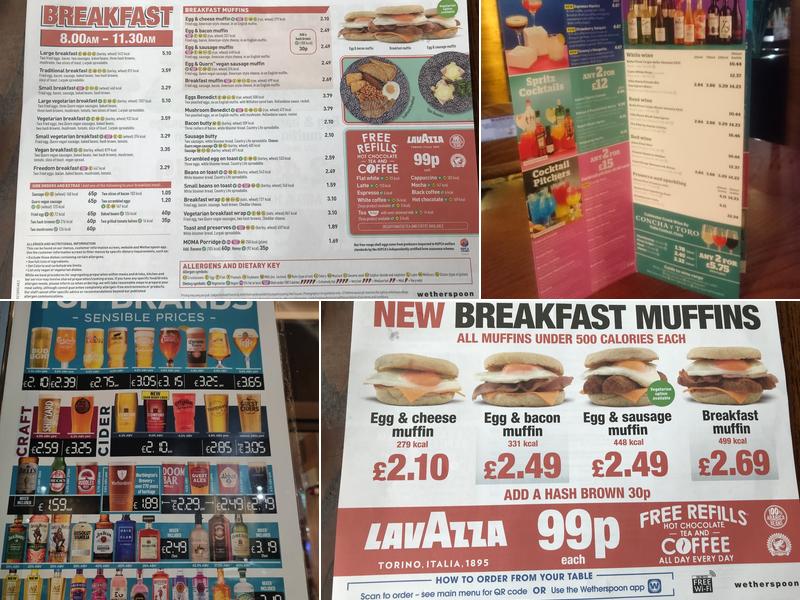 The Ward Jackson - JD Wetherspoon Menu