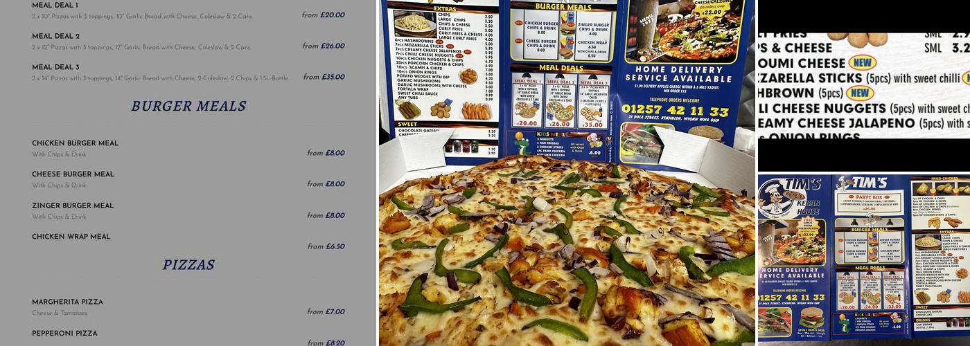 Tims Pizza Kebab House Menu