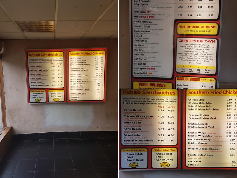 Zaidy's Pizza Menu