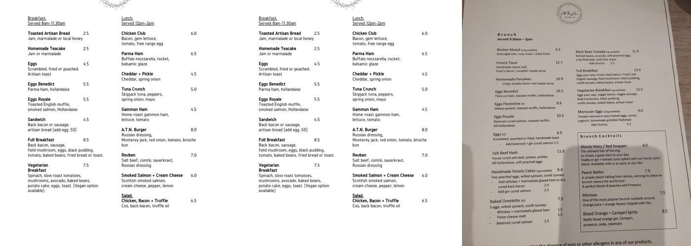 All Things Nice Menu