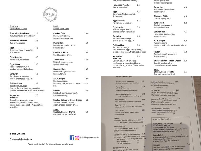 All Things Nice Menu