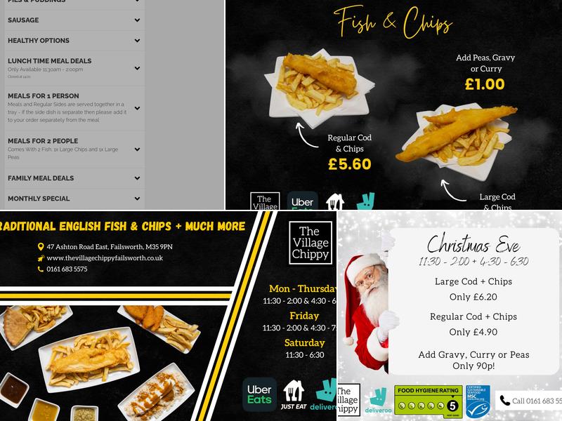 The Village Chippy Menu