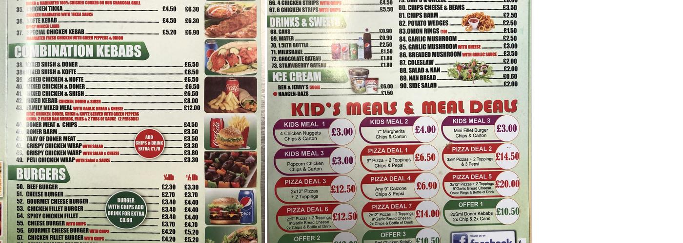 Milano Take Away Menu